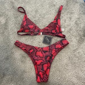 ZAFUL Snakeskin Print Bikini Set